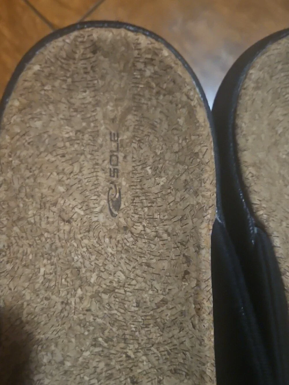 Men's Black Cork-Style Padded Toe-Post Sandals